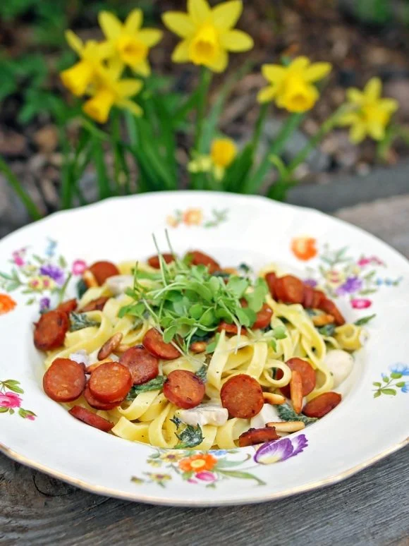 Chorizo-nokkospasta