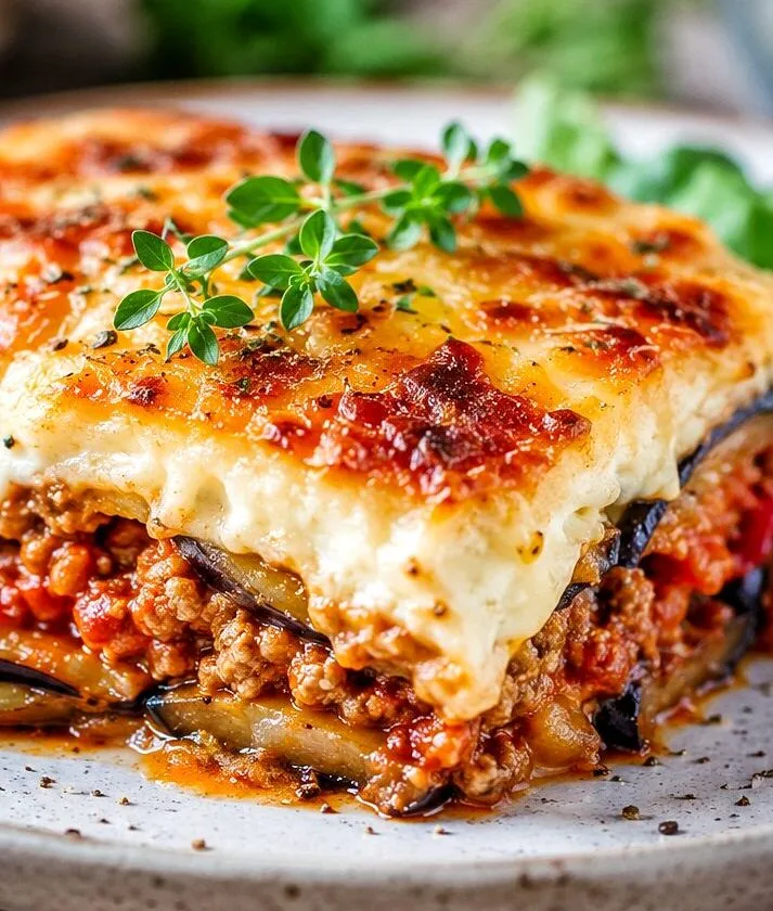 Perinteinen kreikkalainen munakoisovuoka moussaka