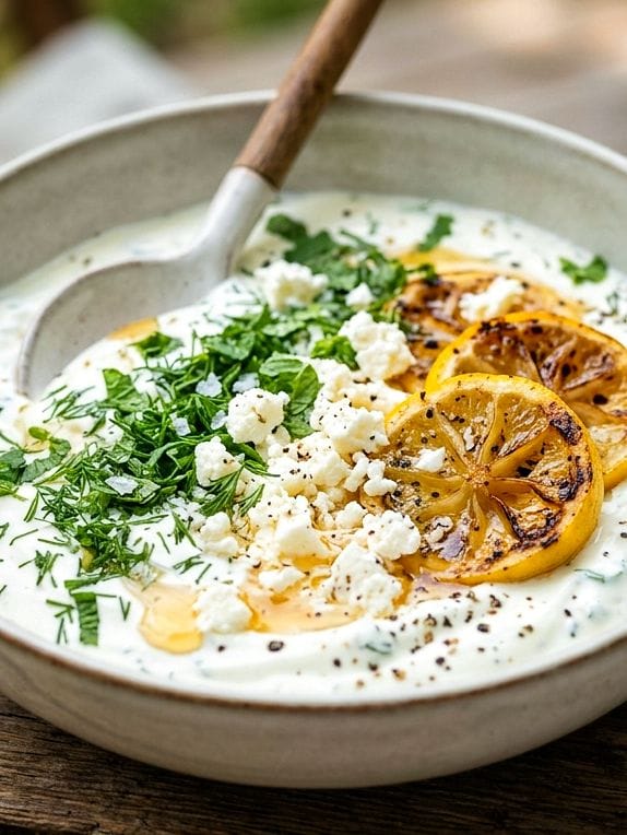 Paahdettu sitruuna ja feta maustavat kesän parhaan kermaviilikastikkeen